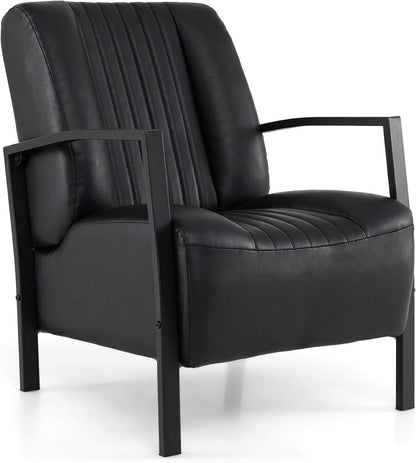 Goflame PU Leather Upholstered Armchair with Padded Seat & Back (1/2)