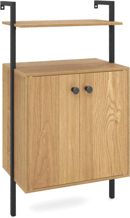 Goflame 38" Tall Bookshelf with Storage Cabinet (1/2)