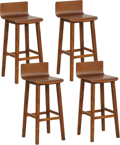 Goflame 2 or 4 Bar Stools Set with Low Back & Footrest