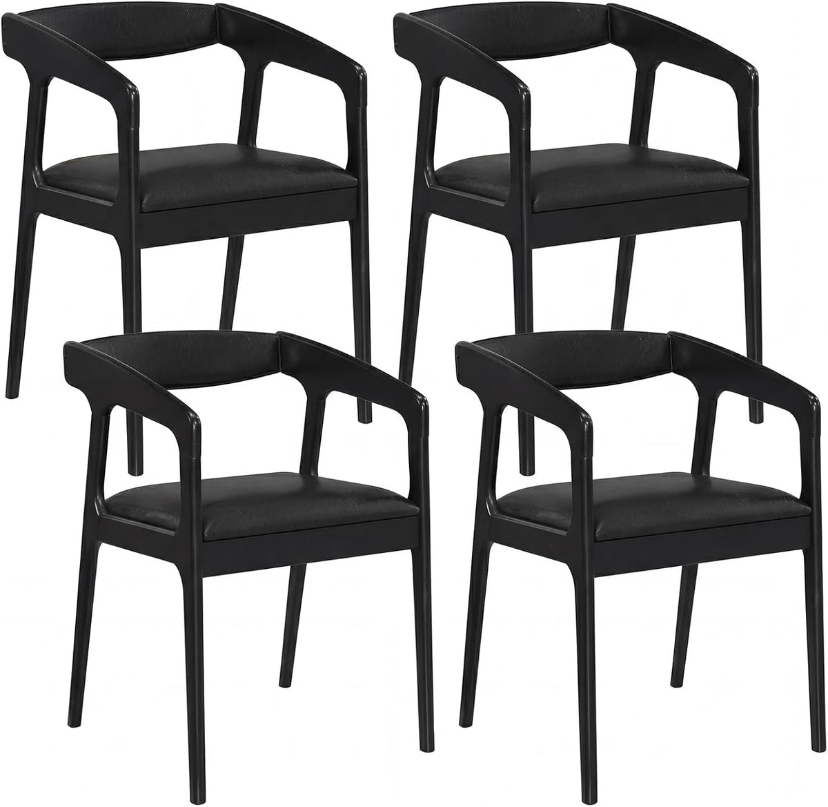 Goflame Modern Accent Chair - PU Leather Upholstered Armchairs w/Cozy Backrest & Padded Seat Cushion