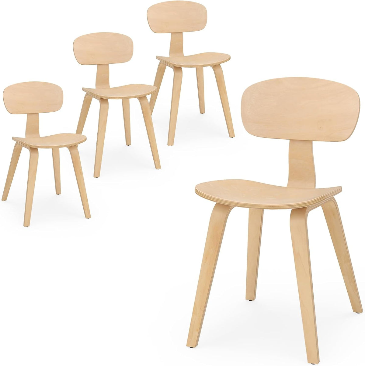 Goflame Modern Dining Chair Set of 2/4 with Wide Seat