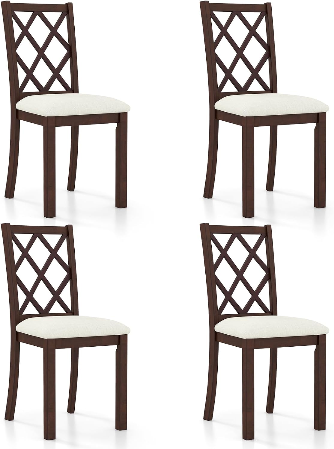 Goflame Wood Dining Chairs Set of 2, Farmhouse Kitchen Chair with Rubber Wood Legs, Max Load 400 Lbs