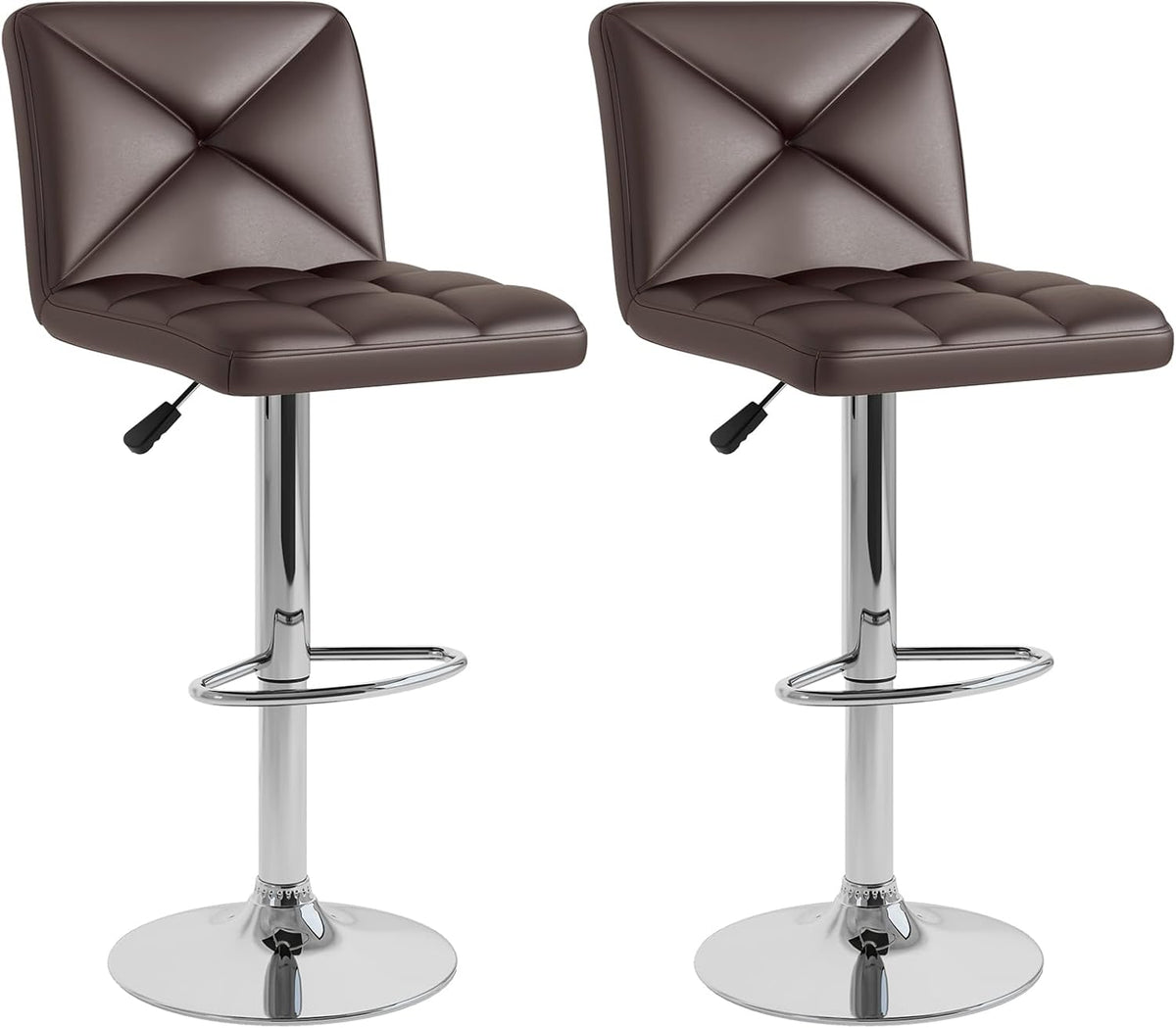 Goflame Bar Stools Set of 2/4, Modern PU Leather Swivel Counter Height Bar Stools with Back