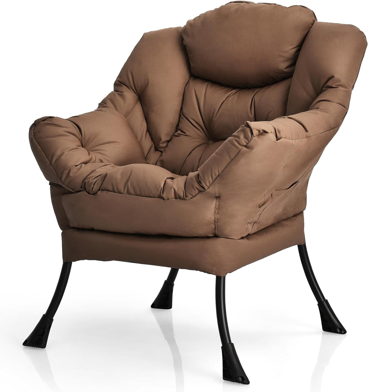 Goflame Modern Lazy Chair, Accent Contemporary Lounge Chair Polyester Fabric w/Steel Frame
