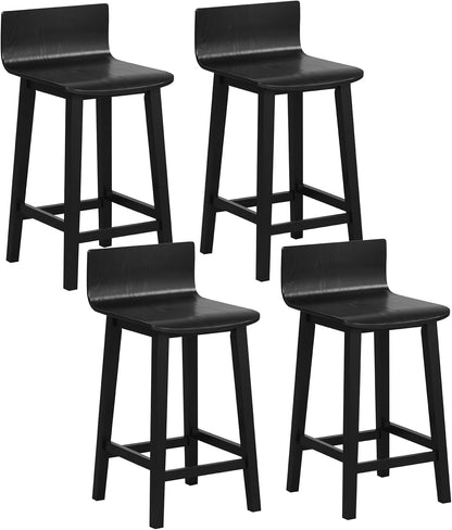 Goflame 2 or 4 Bar Stools Set with Low Back & Footrest