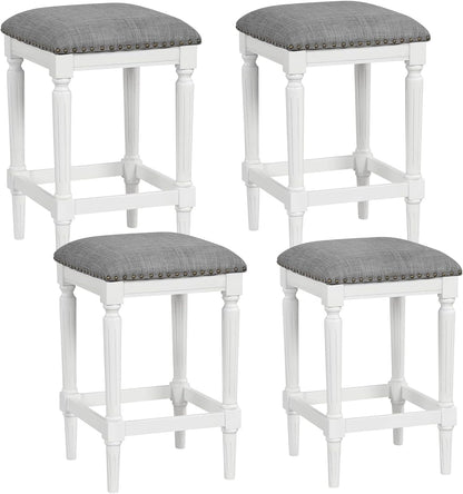 Goflame Bar Stools Set of 2, 3-Height Adjustable 19"/27"/31" Wood Barstools with Padded Seat