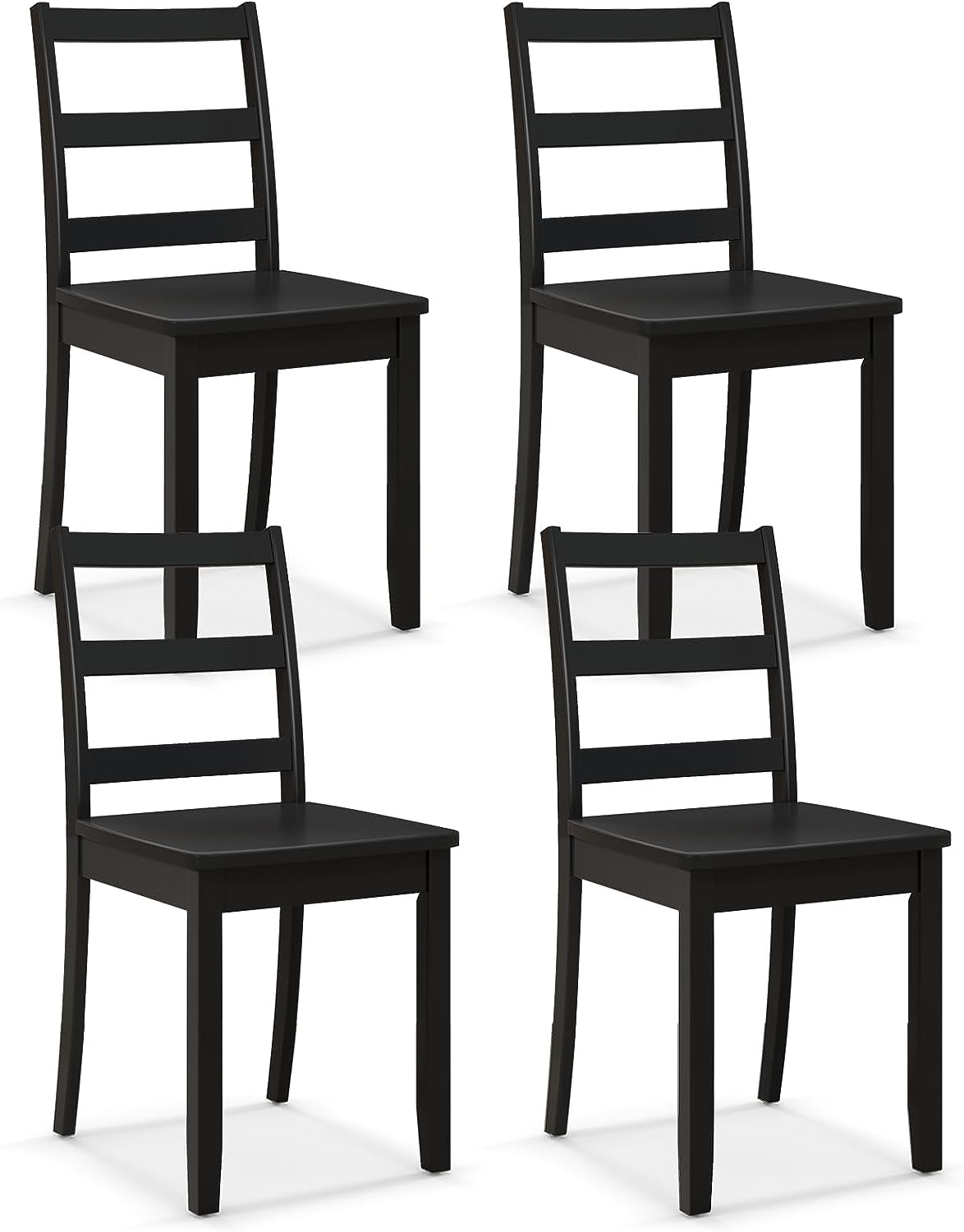 Wood Dining Chairs, Black- Goflame