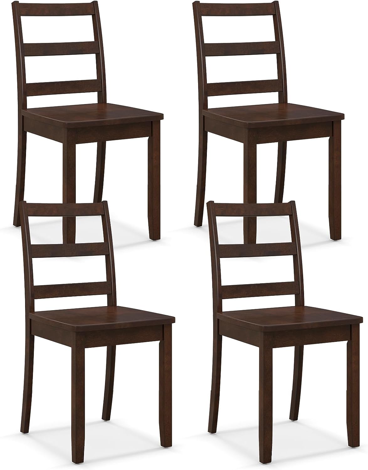 Wood Dining Chairs, Brown- Goflame