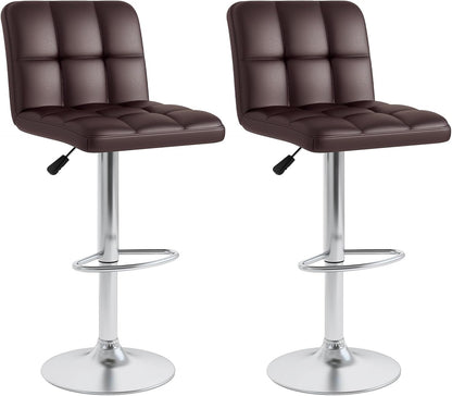 Goflame Swivel Bar Stools Set of 2/4, Upholstered Counter Height Bar Chairs with Back