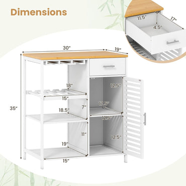 Goflame Kitchen Island with Storage Cabinet