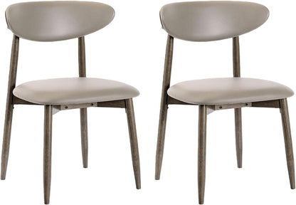 Goflame Wooden Dining Chairs Set of 2/4 with Curved Backrest & Solid Rubber Wood Legs