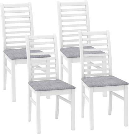 Goflame Wooden Dining Chairs Set PU Leather Upholstered Kitchen Armless Chairs w/Rubber Wood Legs