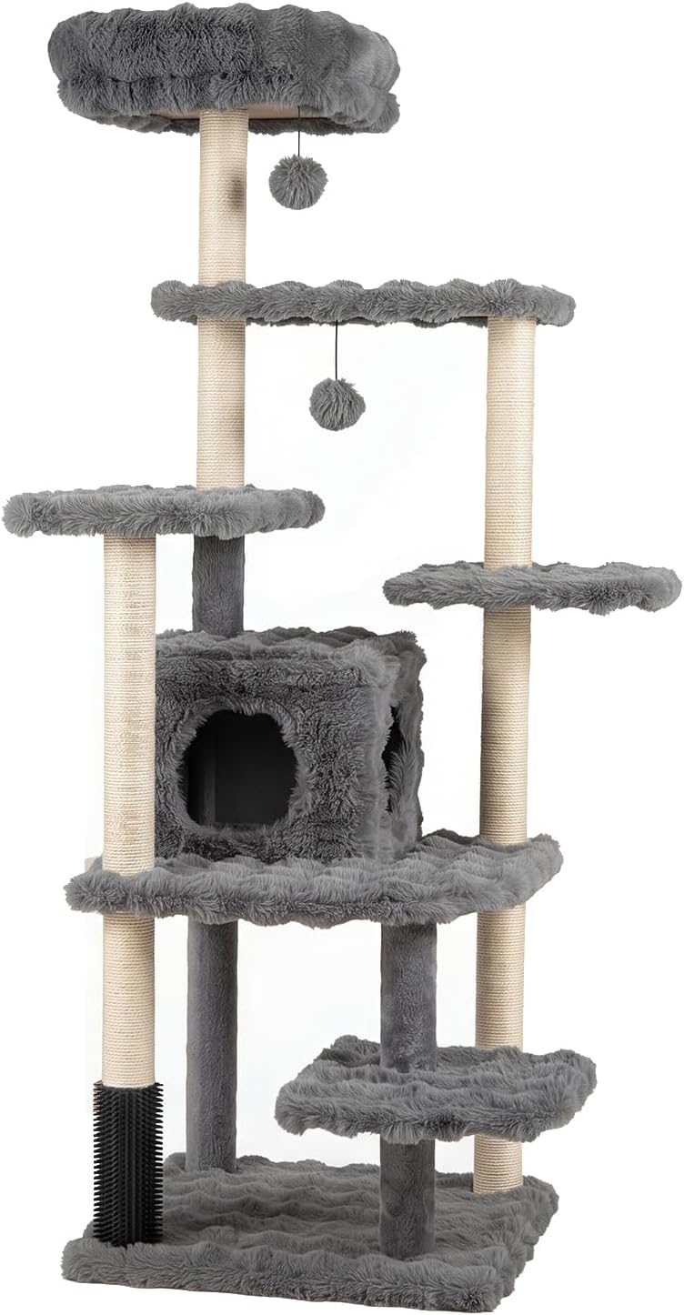Multi-level Cat Tree with Top Perch & Cozy Condo