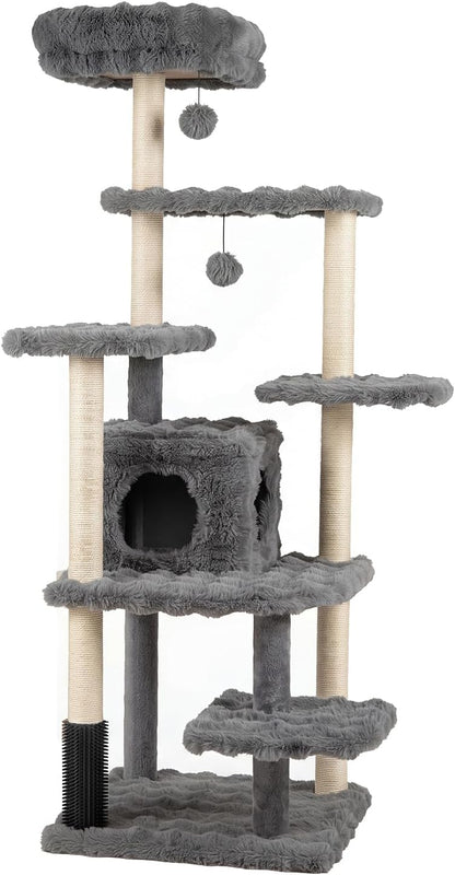 Multi-level Cat Tree with Top Perch & Cozy Condo