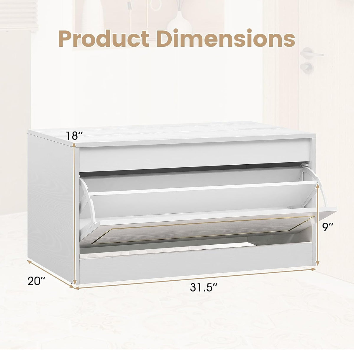 GOFLAME Shoe Storage Cabinet with Flip Drawer