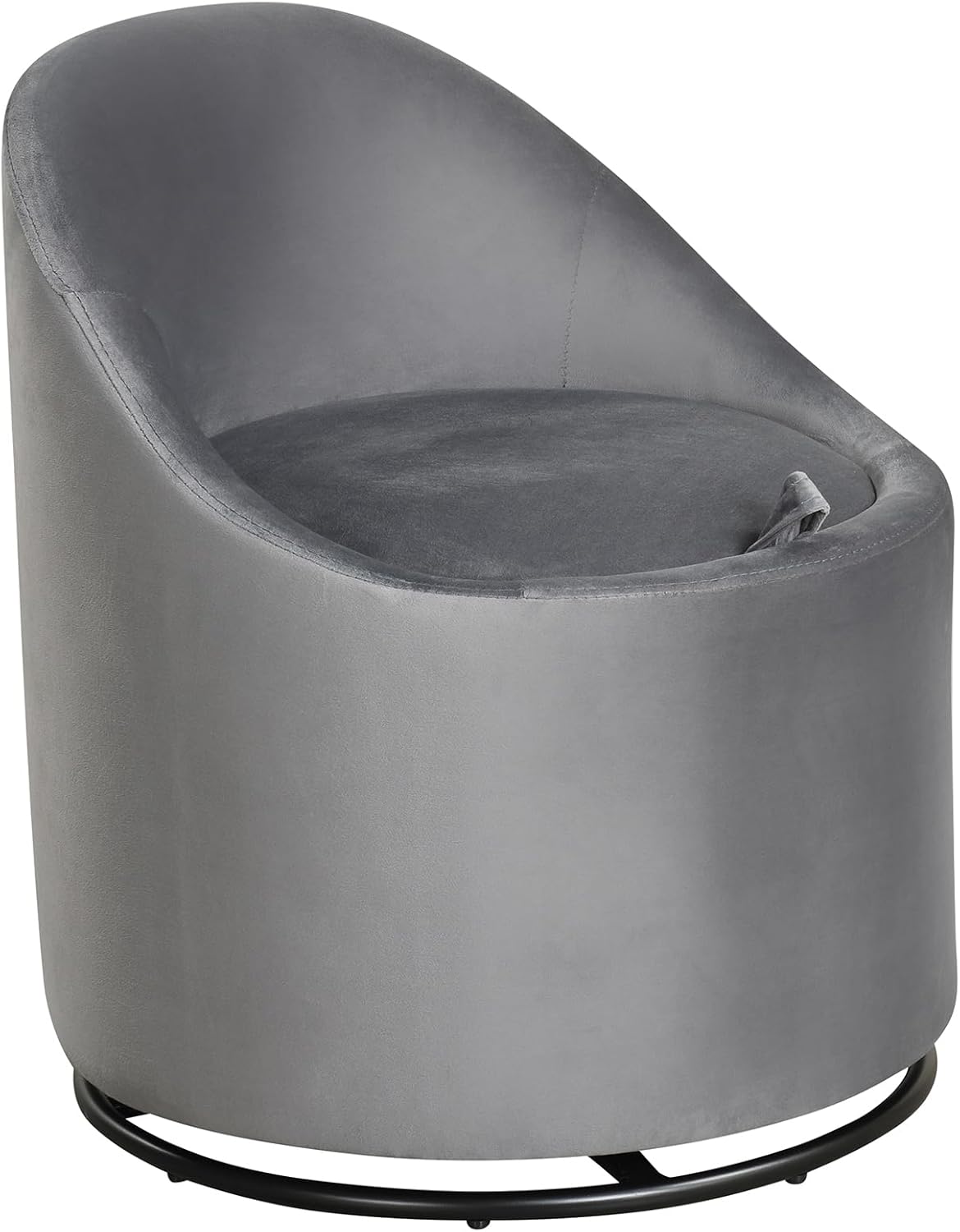 Goflame Swivel Accent Chair with Storage, 360° Upholstered Vanity Chair with Backrest