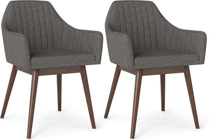 Goflame Upholstered Dining Chairs Set of 2/4 Mid Century Kitchen Chairs with Wrap-Around Backrest