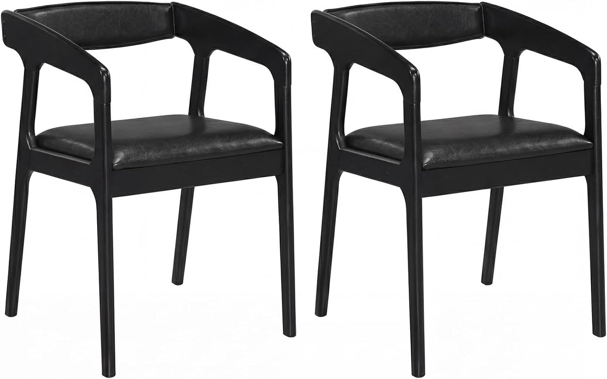 Goflame Modern Accent Chair - PU Leather Upholstered Armchairs w/Cozy Backrest & Padded Seat Cushion
