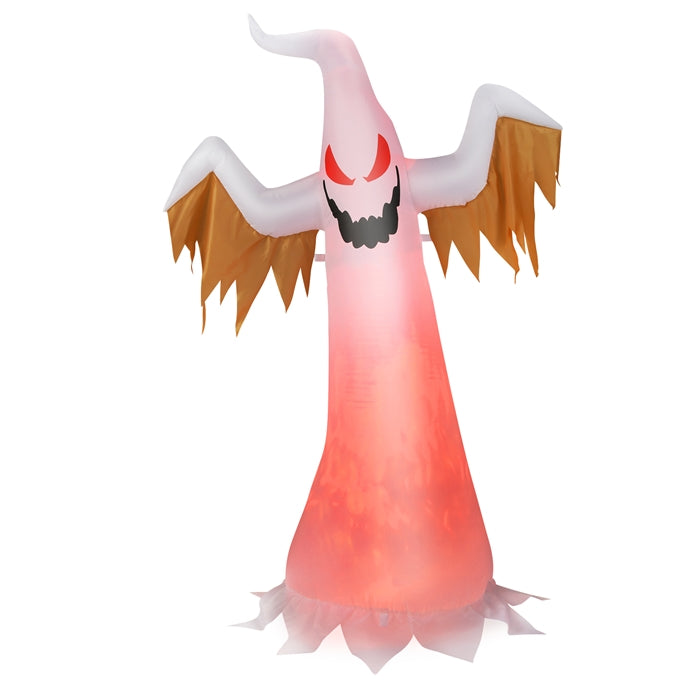 6FT Halloween Inflatable Scary Spooky Ghost, Blow Up Yard Decoration with Built-in Flame Light and Waterproof Blower