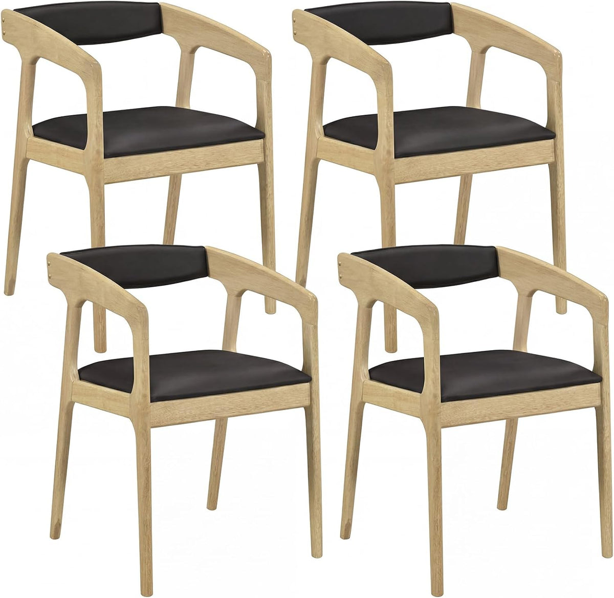 Goflame Modern Accent Chair - PU Leather Upholstered Armchairs w/Cozy Backrest & Padded Seat Cushion
