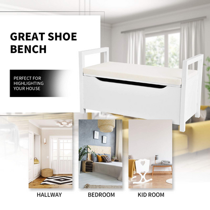 Goflame Shoe Storage Bench with Cushion