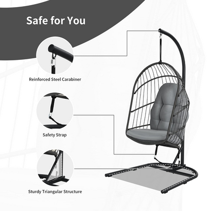 Goflame Hanging Egg Chair with Stand
