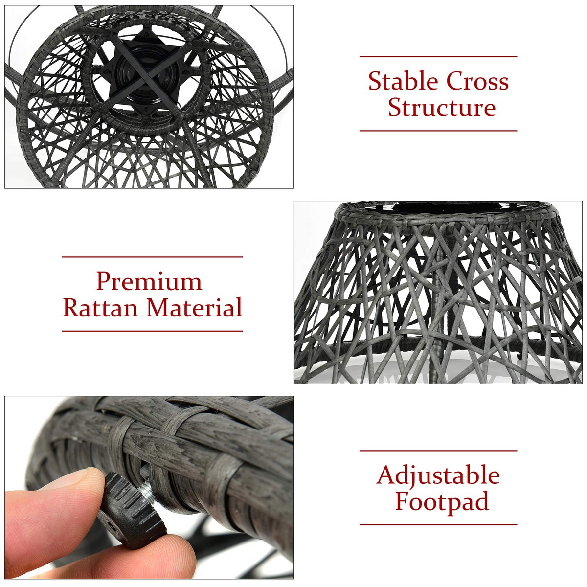 Goflame Rattan Round Papasan Chair