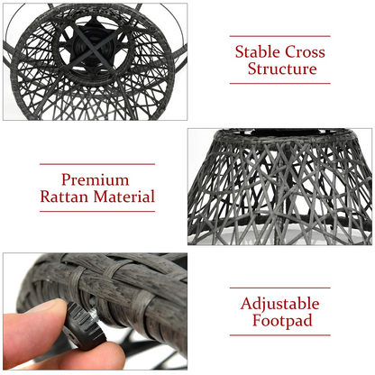 Goflame Rattan Round Papasan Chair