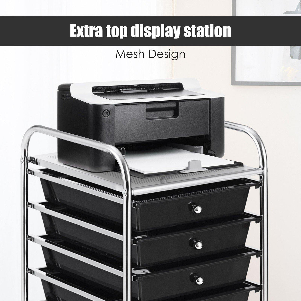 10 Drawer Rolling Storage Cart Scrapbook Paper Office School Organizer - Goflameus
