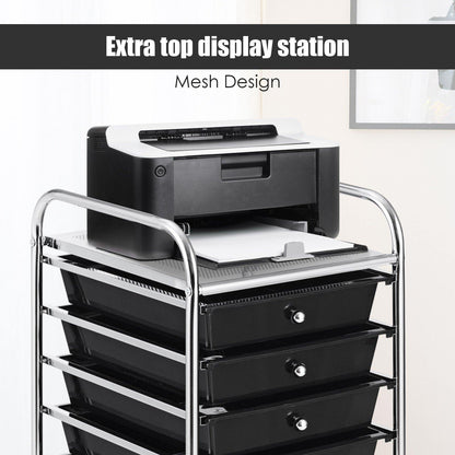 10 Drawer Rolling Storage Cart Scrapbook Paper Office School Organizer - Goflameus