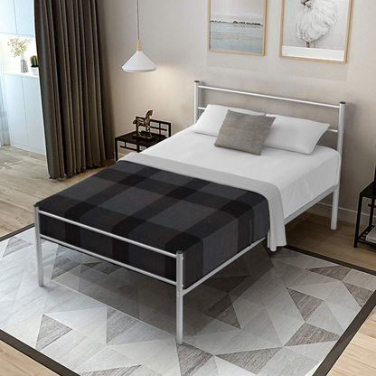 Goflame Twin Size Platform Bed with Headboard and Footboard