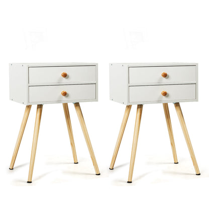 Goflame Nightstand W/2 Drawers for Bedroom