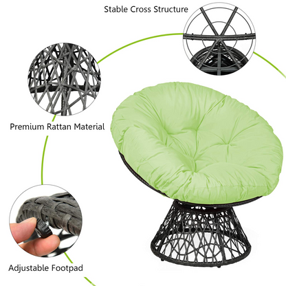Goflame Rattan Round Papasan Chair