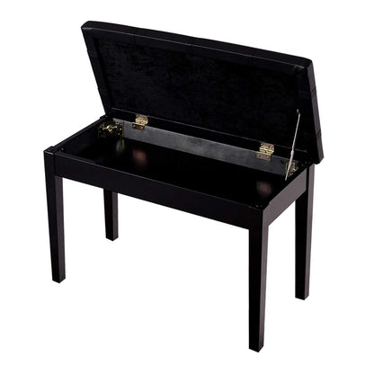 Goflame Wooden Duet Piano Bench with Padded Cushion and Music Storage