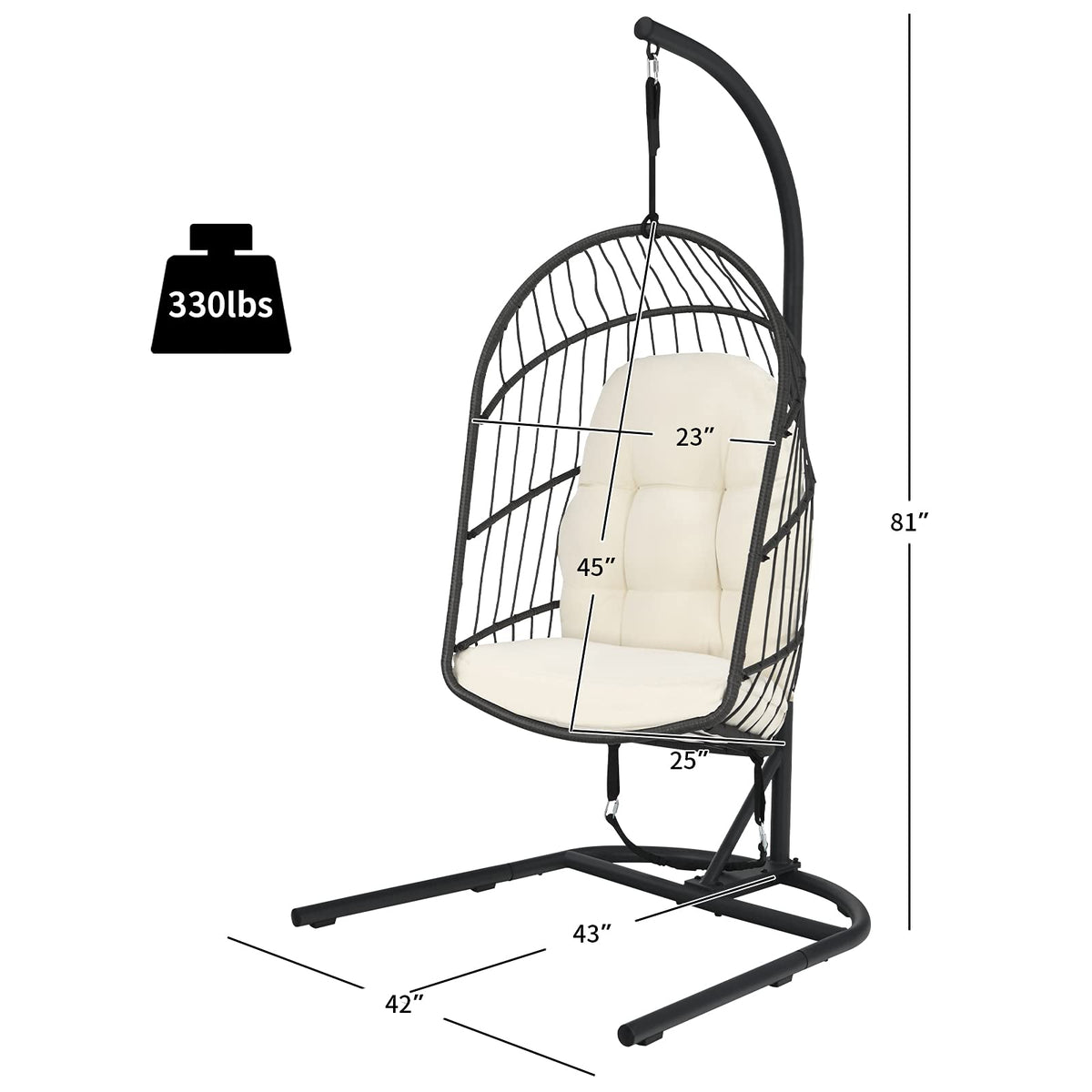 Goflame Hanging Egg Chair with Stand