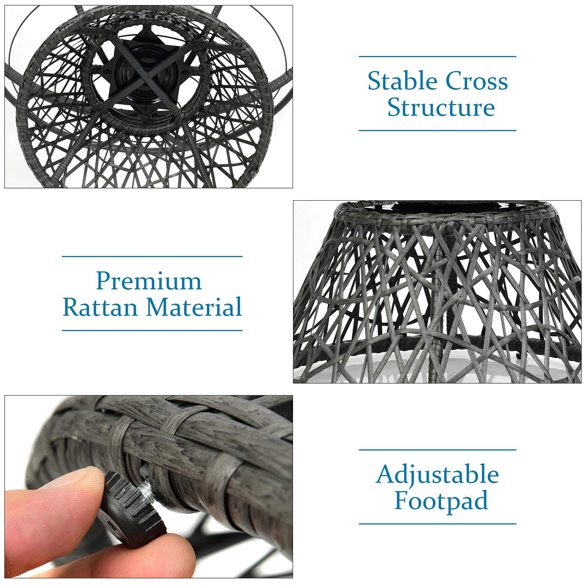 Goflame Rattan Round Papasan Chair