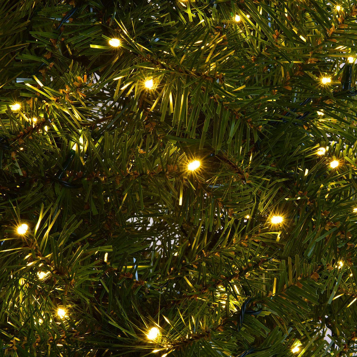 Goflame Pre-Lit Christmas Tree Artificial PVC Spruce Hinged with 560 LED Lights and Solid Metal Legs - GoflameUS