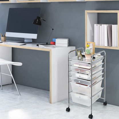 6 Storage Drawer Cart Rolling Organizer Cart, Clean - Goflame