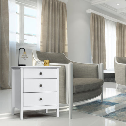 Goflame Nightstand with Drawers Solid Structure Side Table for Storage Bedroom