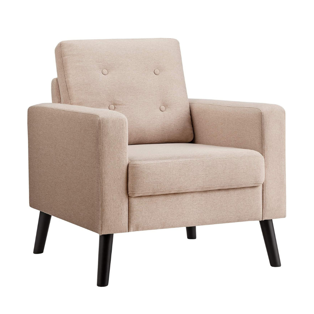 Goflame Modern Accent Chair, Mid-Century Upholstered Armchair Club Chair - Goflameus