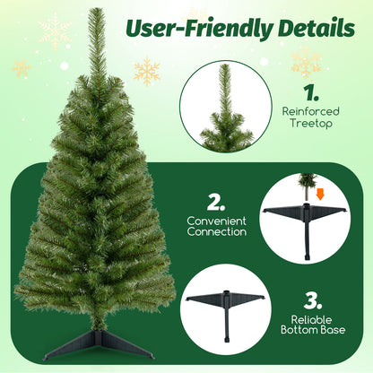GOLFLAME 3FT Artificial Christmas Tree, Premium Mini Xmas Pine Tree with Stand Base Thicken Tips