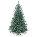 GOFLAME 6FT/7FT/8FT Artificial Christmas Tree Hinged Unlit Xmas Tree Blue-Green