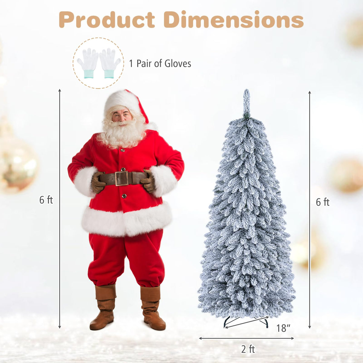 GOFLAME 6FT/7FT Pop Up Christmas Tree | Snow Flocked Collapsible Xmas Tree