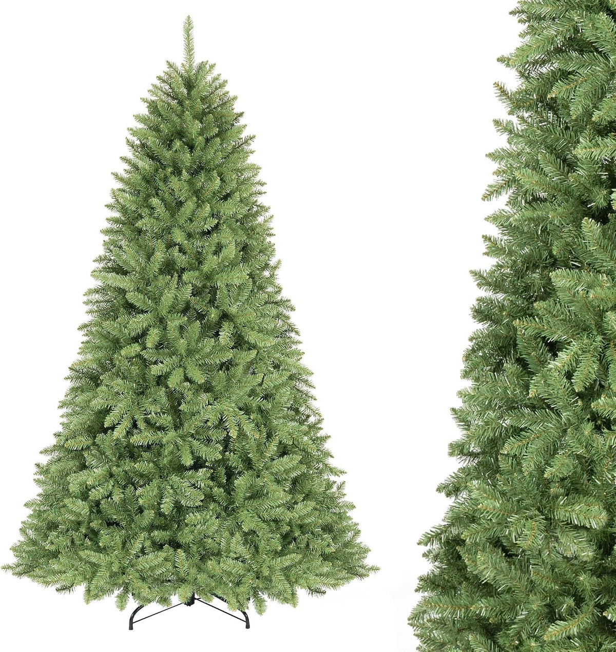 GOFLAME Artificial Christmas Tree with Folding Metal Stand Green