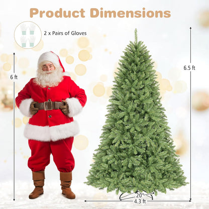 GOFLAME Artificial Christmas Tree with Folding Metal Stand Green