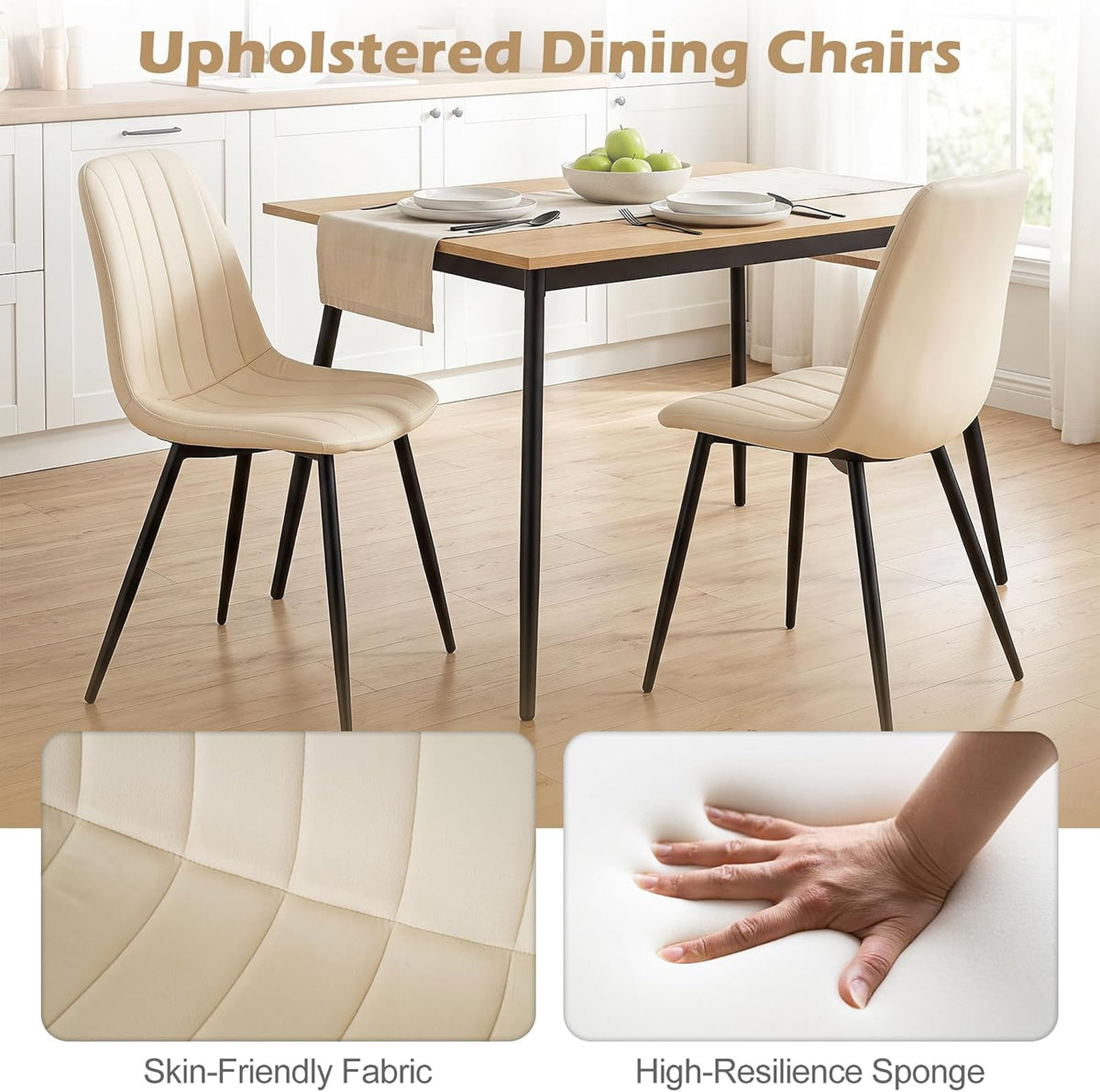 Goflame Upholstered Dining Chairs Set of 4