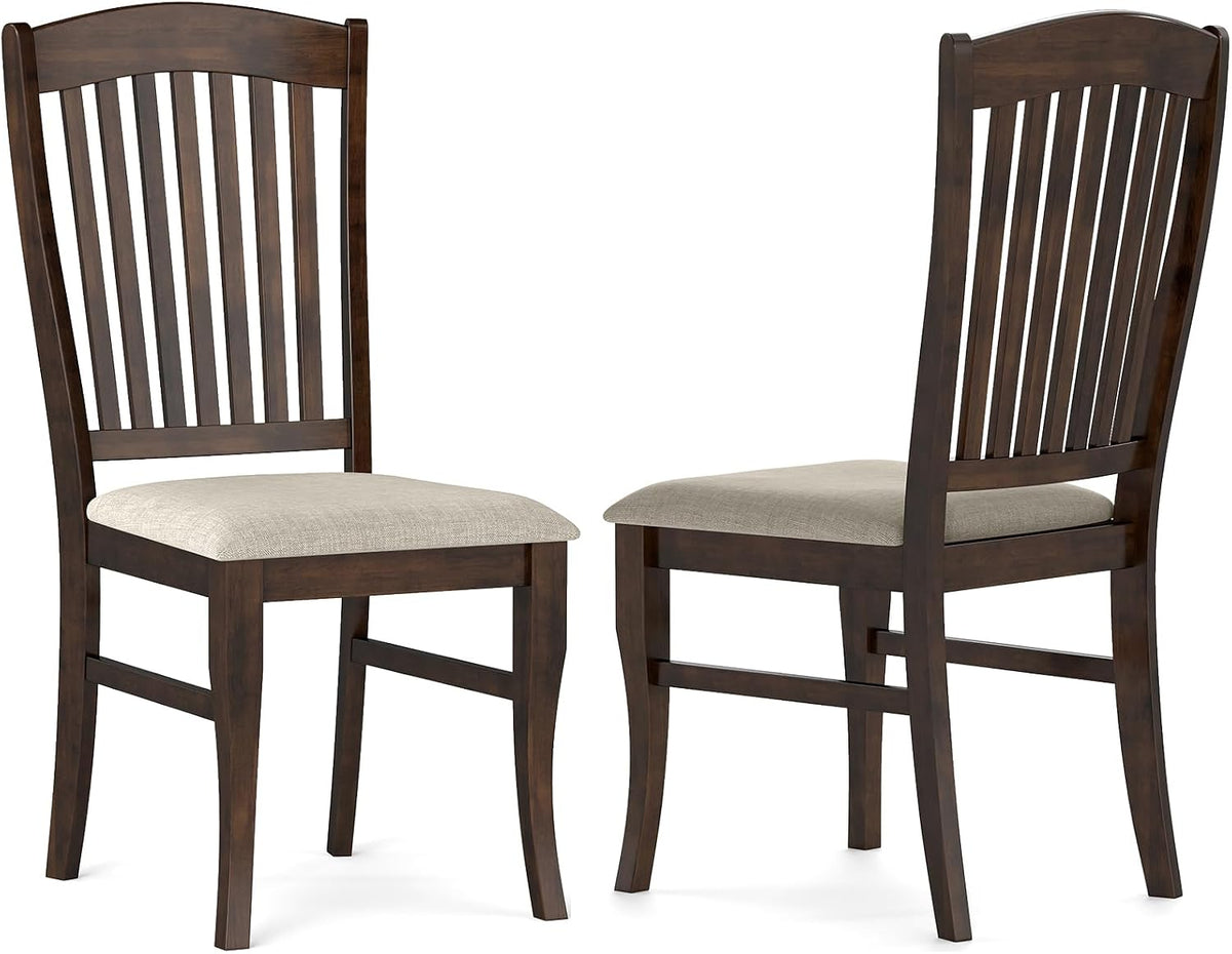Goflame Set of 2/4 Wooden PU Leather Upholstered Dining Chairs
