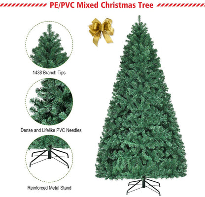Pre-Lit PVC Artificial Christmas Tree Auto-Spread/Close up Premium Spruce Hinged