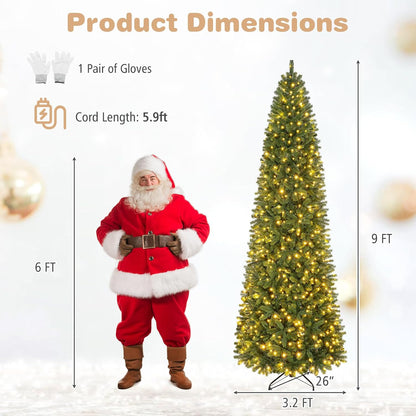GOFLAME 9ft Pre-lit Pencil Christmas Tree