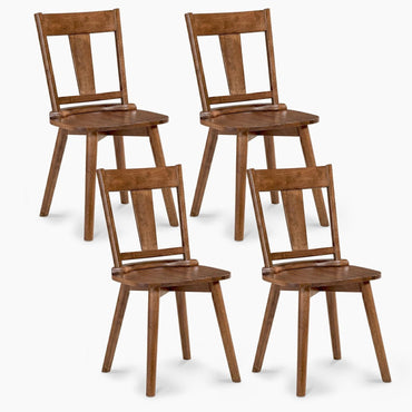 Goflame Wooden Dining Chairs Set of 2, Solid Wood Kitchen Chairs | Modern Farmhouse Dining Room Chairs w/Hollowed Backrest